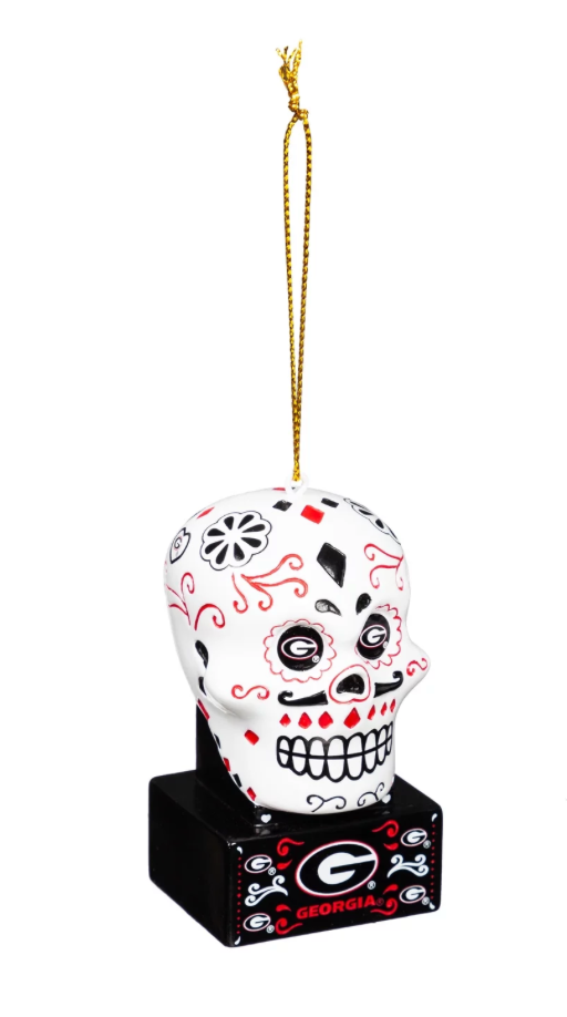 UGA Sugar Skull Ornament