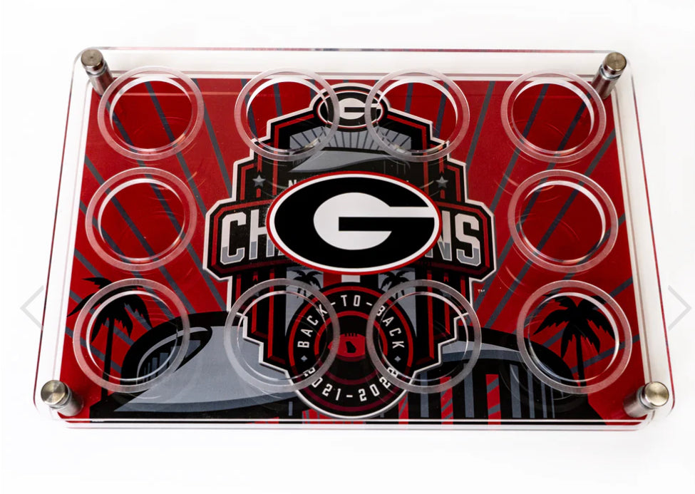 UGA National Champ Acrylic Shot Glass Tray