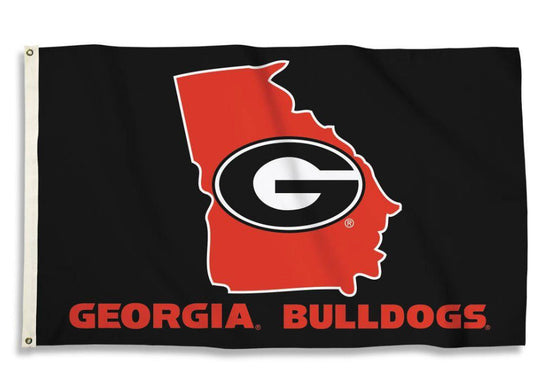 UGA 3' x 5' State Shape House Flag