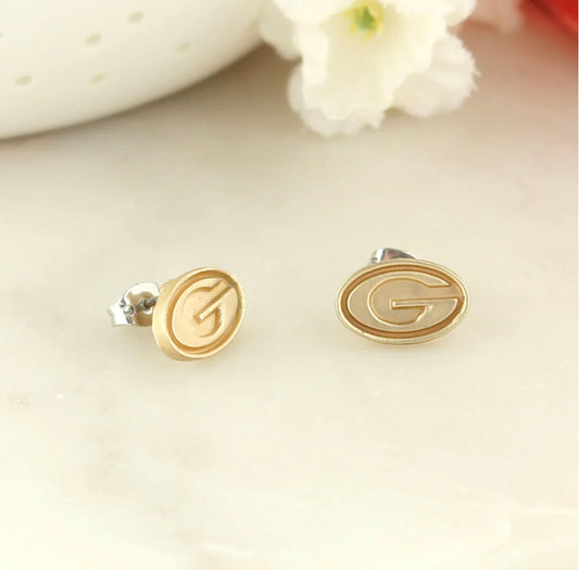 UGA Matte Gold Stud Super G Earrings