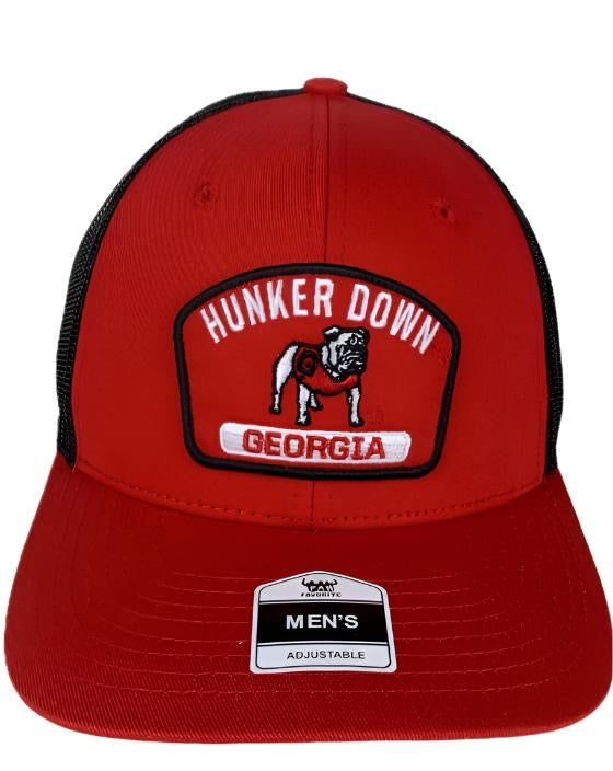 UGA National Champ Red Hat/Black Mesh With Hunker Down