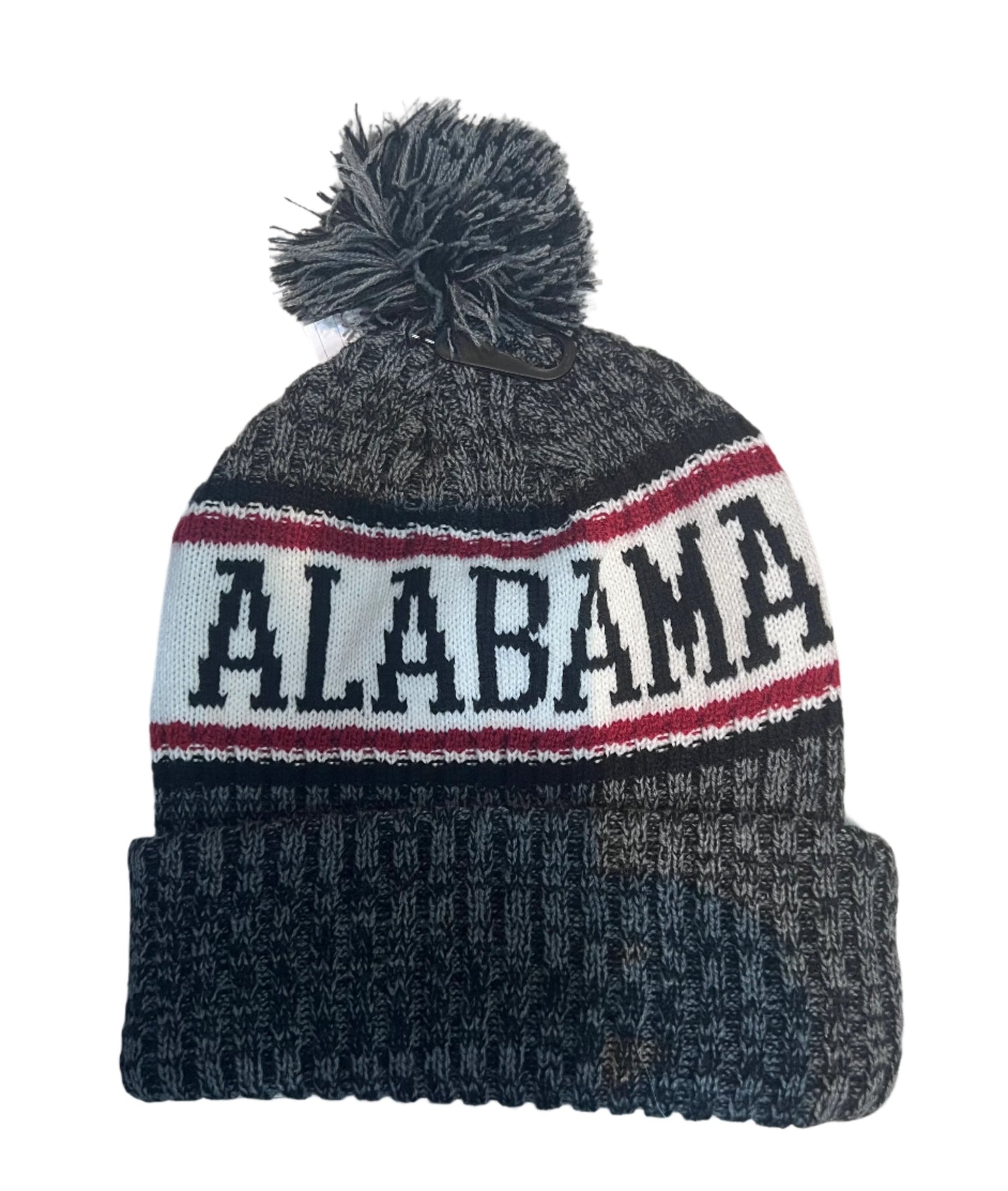 ALA Black Heather Alabama Beanie With Pom