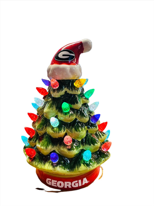 UGA 4" Ceramic LED Christmas Tree Ornament