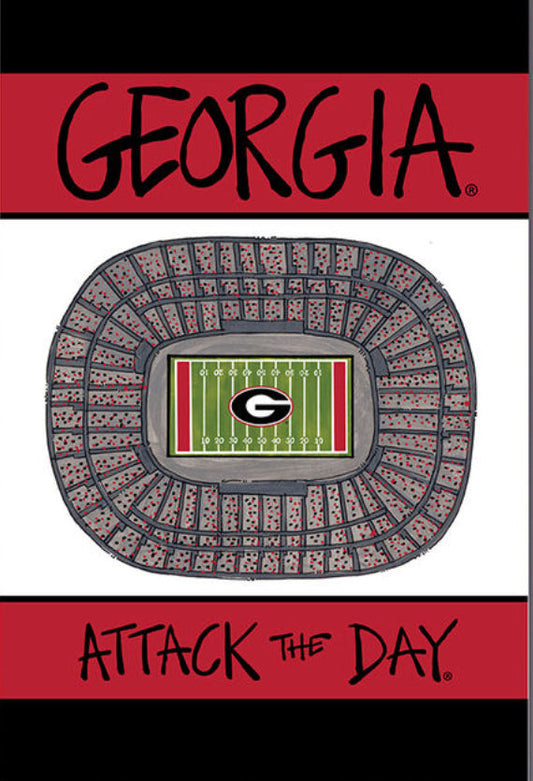 UGA "Attack The Day" Garden Flag