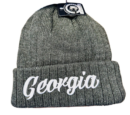 UGA Beanie With Georgia Script/No Pom