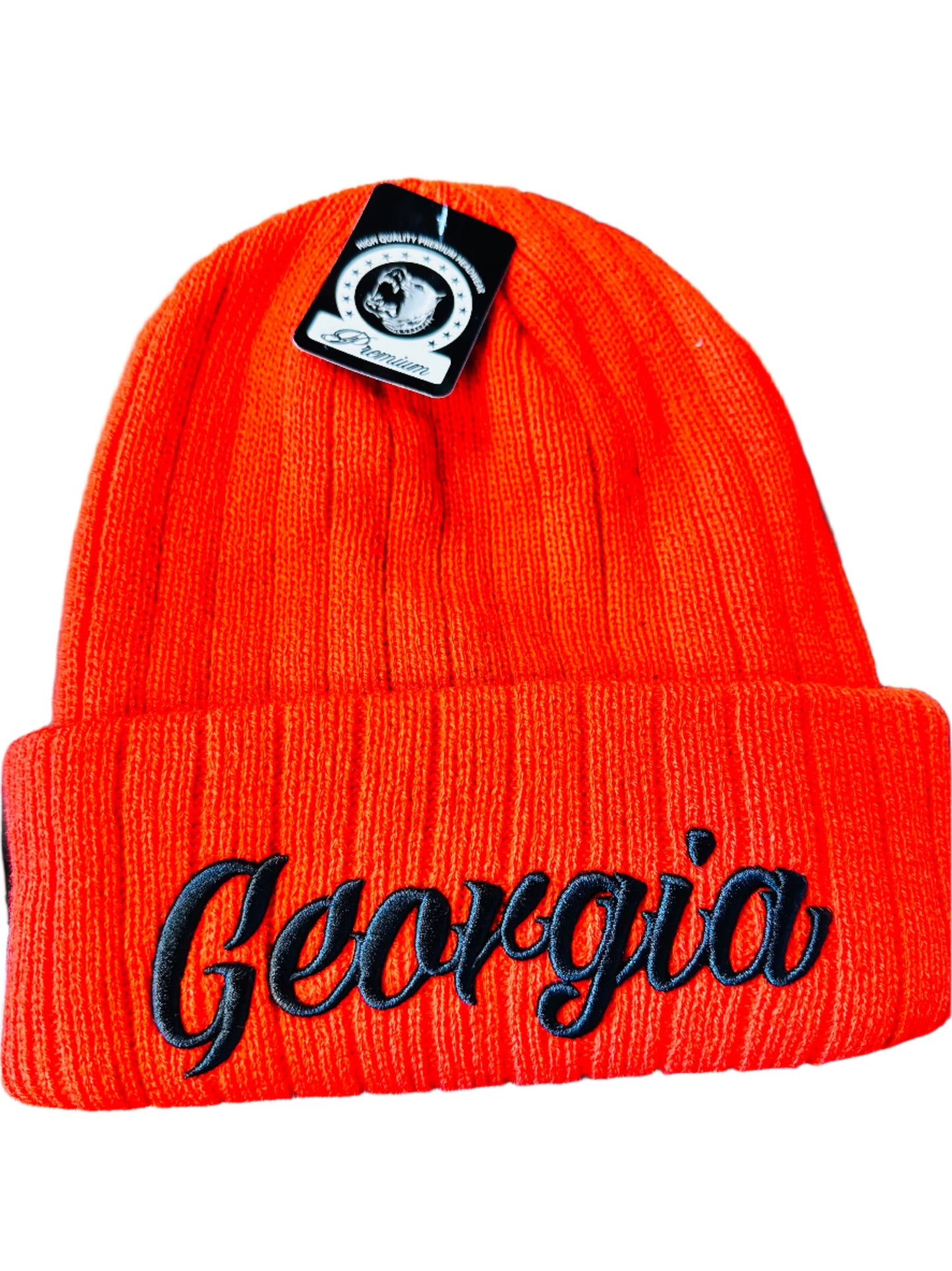 UGA Beanie With Georgia Script/No Pom