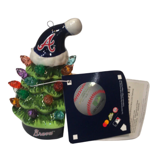 ATL Braves Ceramic LED Christmas Tree 4"