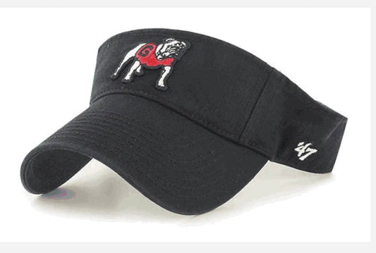 UGA Visor Black with Standing Dog