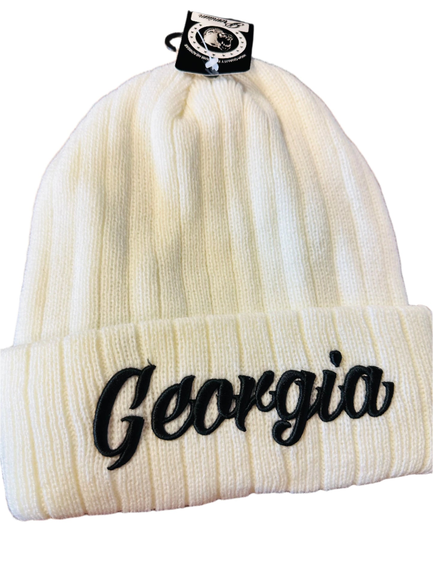 UGA Beanie With Georgia Script/No Pom