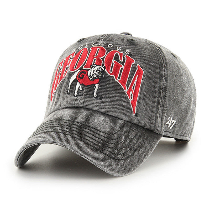 UGA '47 Brand Grey Washed Standing Dog Clean Up Hat