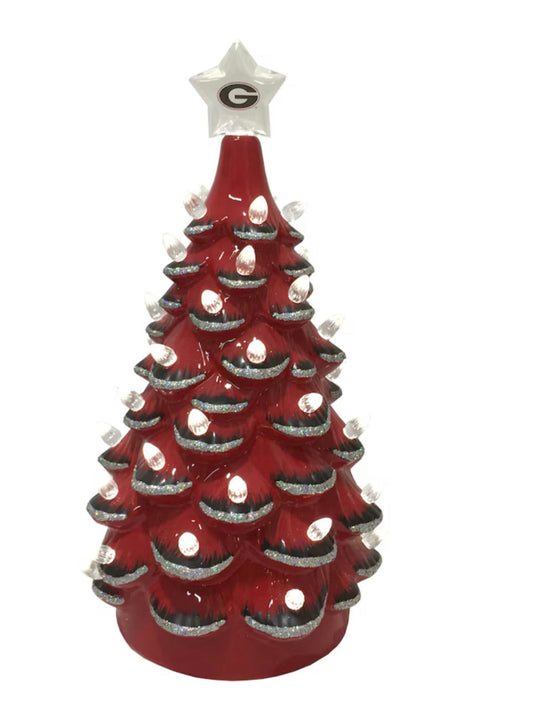 UGA Ceramic LED Christmas Tree 14"