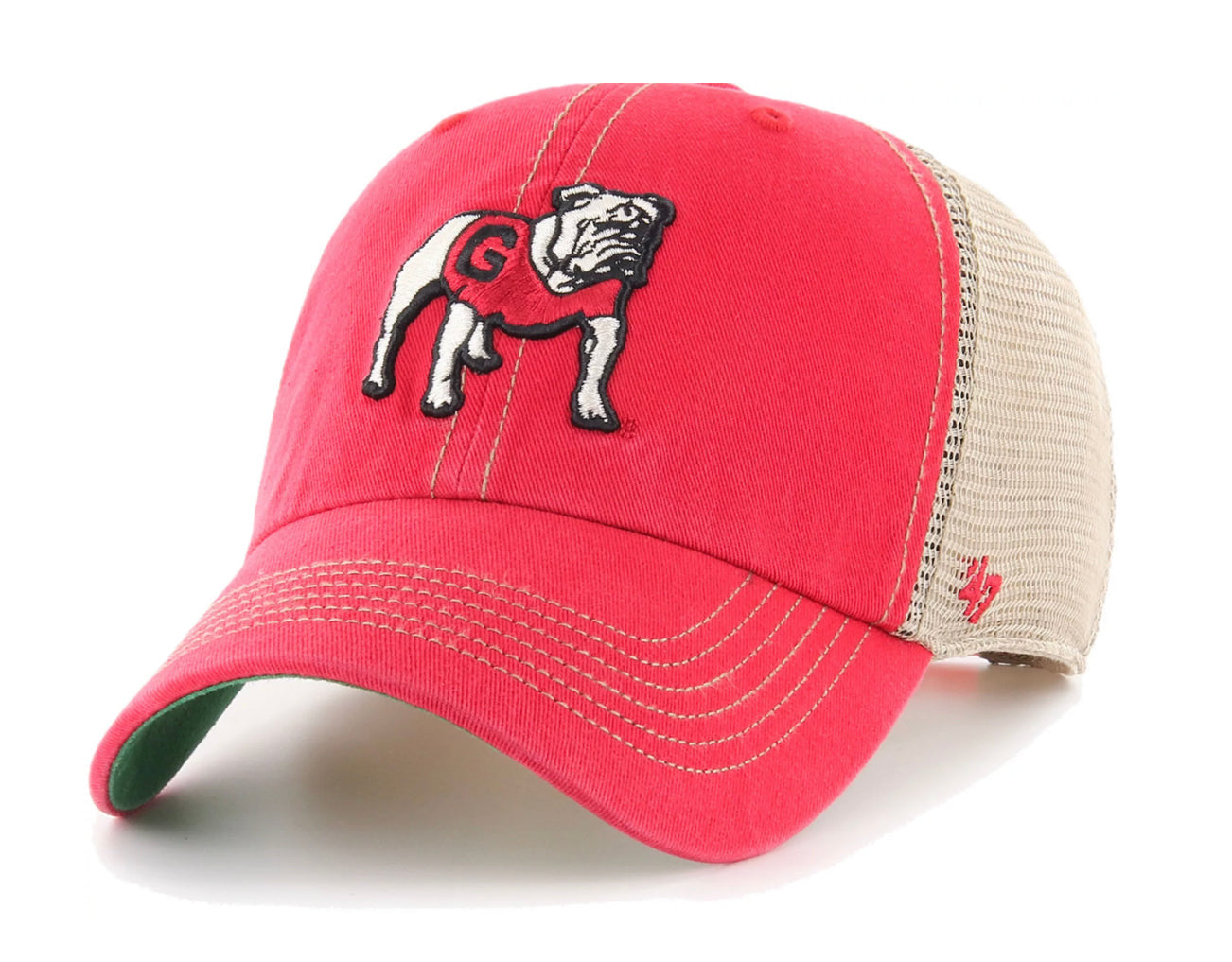 UGA '47 Brand Red Clean Up Mesh Hat With Standing Dog