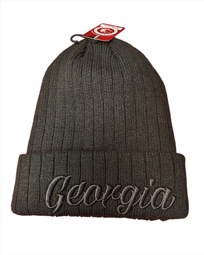 UGA Beanie With Georgia Script/No Pom