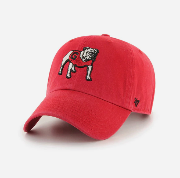 UGA '47 Brand Red Standing Dog Clean Up Hat