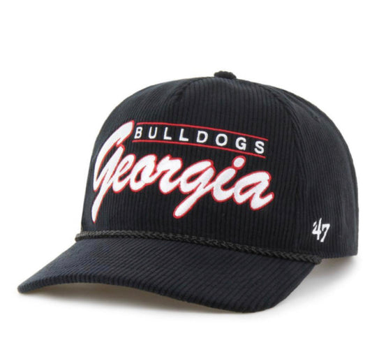 UGA '47 Brand Black Double Header Hat