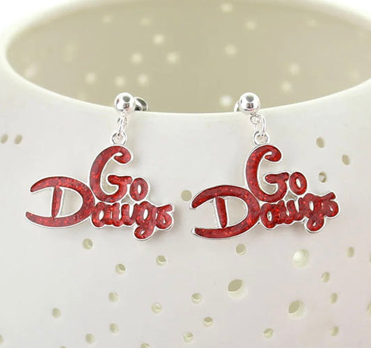 UGA Crystal "Go Dawgs" Earrings