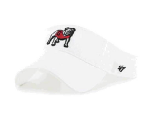 UGA Visor White with Standing Dog