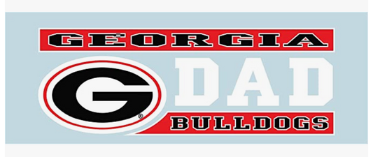 UGA "DAD" Decal 6"