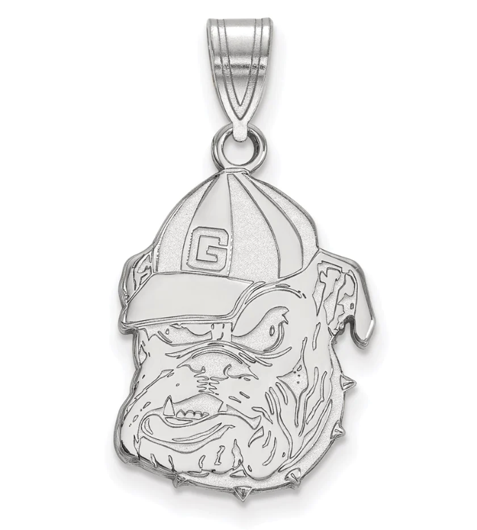 UGA 14k Gold & Sterling Silver Old Dog Pendant