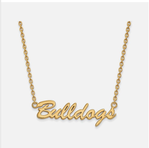 UGA 14k Gold & Sterling Silver "Bulldogs" Necklace