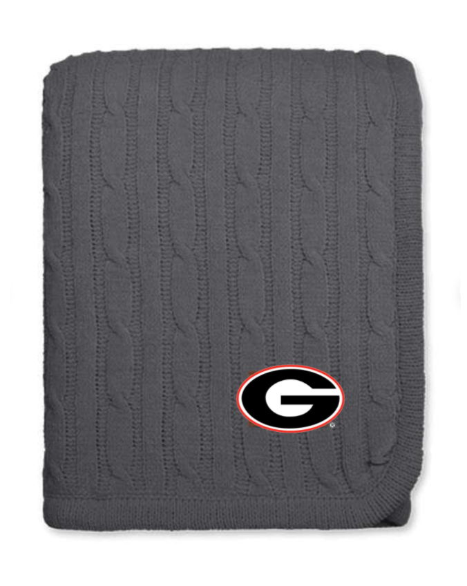 UGA 50" x 60" Cable Knit Blanket