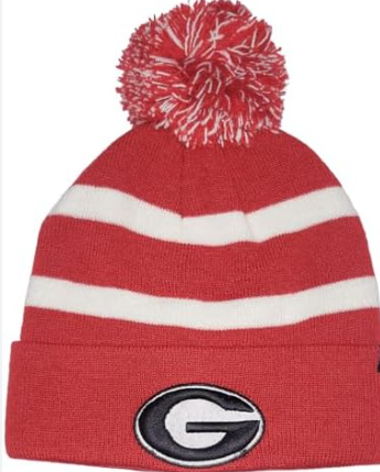 UGA Beanie Knit Cuff Pom Hat