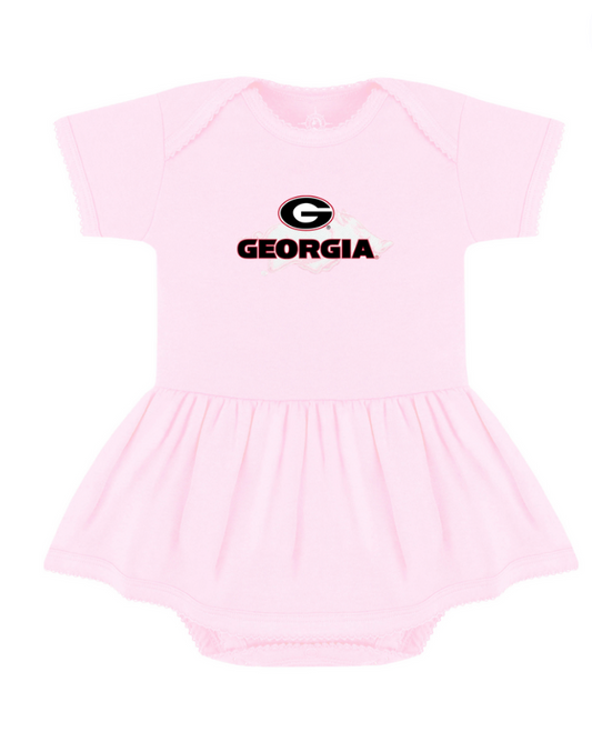 UGA Infant Picot Dress Bodysuit