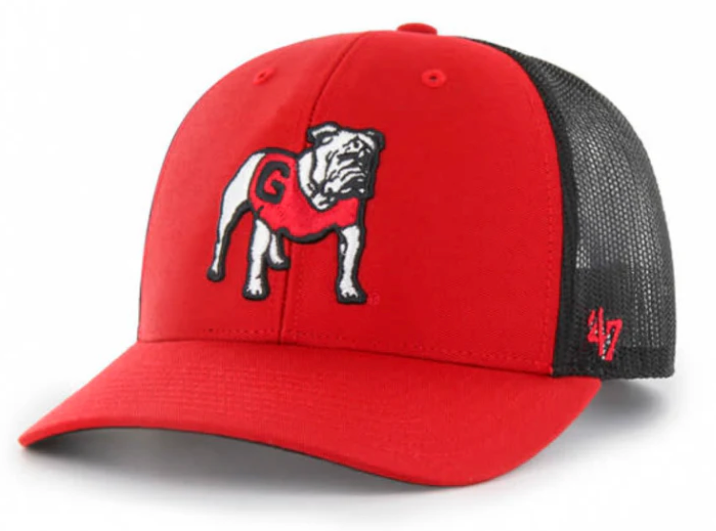 UGA '47 Brand Red/Black Mesh Standing Dog Clean Up Hat