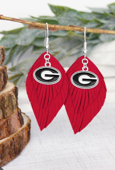 UGA Super G Feather Earrings