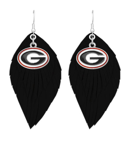 UGA Super G Feather Earrings